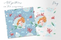 Set of seamless patterns Marine life and Mermaids Product Image 4