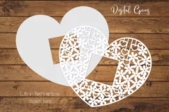 Floral heart paper cut design. SVG / DXF / EPS / PNG Product Image 2
