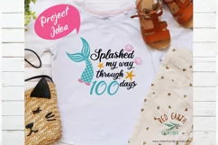 Mermaid 100 days of school svg,splashed my way through 100 Product Image 2