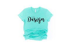 Bella Canvas Mockup 3001 Heather Mint T-shirt Unisex Tee Product Image 1