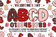 Valentine Alphabet Clip Art, valentines day letters doodle Product Image 1