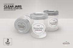 Clear Jars with Metal /Clear Lids Mockup Product Image 11