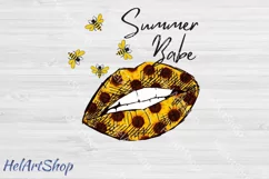 Sunflower lips png, Sublimation PNG , Summer sublimation Product Image 1