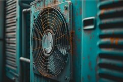 Rusty industrial fan showing signs of age and corrosion Product Image 1