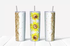 Sunflowers tumbler,20 oz skinny tumbler sublimation png Product Image 3