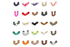 Footgear icons set, isometric style Product Image 1