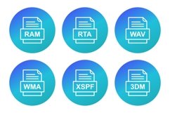 Set Of File Formats Icons Product Image 1