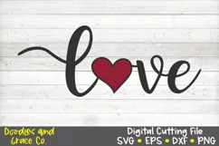 Love SVG - Heart SVG - DXF - EPS - PNG Product Image 3