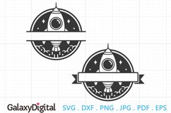 Rocket Monogram Frame SVG, Spaceship Monogram SVG Product Image 1