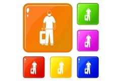 Arabic man icons set vector color Product Image 1