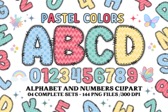Pastel Patchwork Alphabet &amp; Numbers PNG Clipart Product Image 1