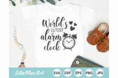 World's cutest alarm clock SVG, Cute Baby Sayings SVG, Baby Product Image 1