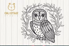 Owl in the Branches svg, Owl Zentangle svg, Owl in the Leave Product Image 10