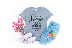 Gildan 64000 Mockup Softstyle Sport Grey T-shirt Mock up Product Image 1