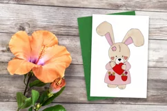 Valentine Bunny with Heart Design | Valentines Day Print Product Image 3