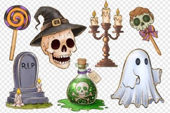 Halloween png clipart Halloween sublimation design bundle Product Image 4