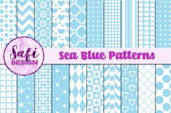 Sea Blue Digital Papers Patterns Product Image 1