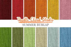 Colorful Summer Burlap Fabric digital paper pack, Colorful Bright Backgrounds, Burlap linen printables, Instant Download for Commercial Use Product Image 1