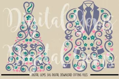 Wedding dress and suit jacket SVG / DXF / EPS / PNG files Product Image 2