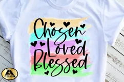 Chosen Loved Blessed PNG Christian Watercolor Sublimation Product Image 4