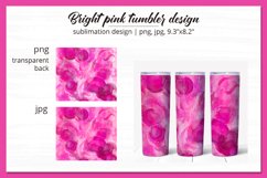 Bright pink tumbler sublimation. Skinny tumbler design Product Image 1