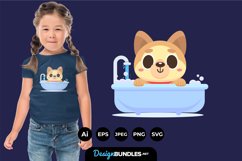 Dog Taking a Bath for T-Shirt Design Product Image 1