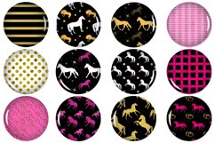 Horses Circle Images, Horses 3x3 inches Round Images Hor Product Image 1