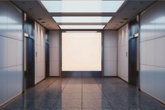 Modern elevator hallway with bright light Product Image 1
