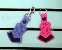 ITH Burlesque Vinyl Key Fob or Bag Tag - Snap Tab Machine Embroidery Product Image 3