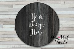 Wood Sign Mockup - Round Wood Sign on Colored Wood Shiplap Product Image 1