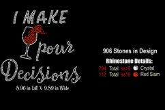 Pour Decisions - Wine Rhinestone SVG Template Product Image 2