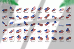Glitter abstract shapes in colors of American flag Product Image 2