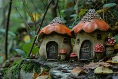 Enchanted forest miniature mushroom houses Product Image 1