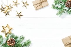 Christmas tree branches with gift box stars decoration Product Image 1