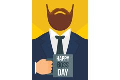 Boss day vertical banner, flat style Product Image 1