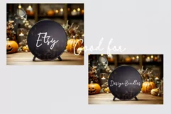 Halloween round sign, Halloween door sign mockup Product Image 2