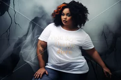 Halloween T-Shirt Mockup Women, White T-Shirt Mockup, d50 Product Image 2