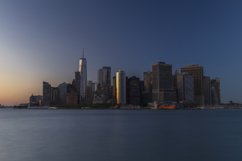 Financial district from Hudson river at sunset Product Image 1