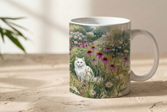 Mug blooming garden cat sublimation Product Image 3