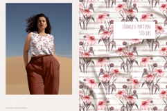 Pink Echinacea Floral Seamless Pattern Product Image 2