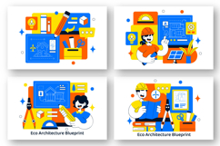 10 Eco Architecture Blueprint Illustration Product Image 2