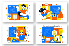 10 Eco Architecture Blueprint Illustration Product Image 3