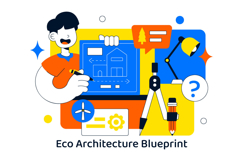 10 Eco Architecture Blueprint Illustration Product Image 4
