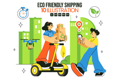 10 Eco Friendly Shipping Service Illustration Product Image 1