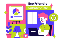 10 Eco Friendly Startup Office Illustration Product Image 4