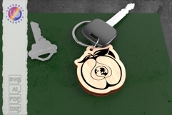 Peach Earth Keychain SVG, Funny Eco Charm for Laser Cut Product Image 1