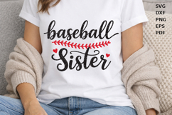 Baseball Sister SVG | Sports Sister Shirt Design | Cut File Product Image 1