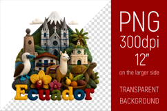 Ecuador Travel Landmark Illustration