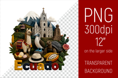 Ecuador Travel Landmark Illustration