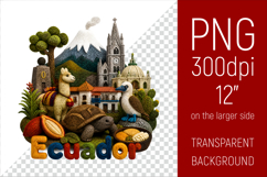 Ecuador Travel Landmark Illustration